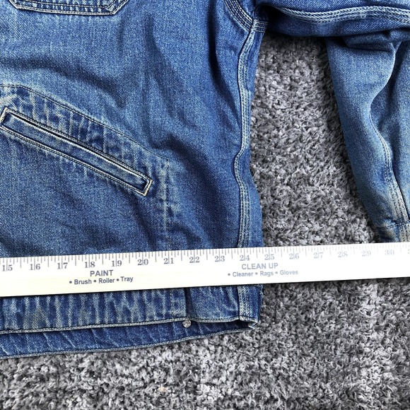 Gap Blue Jeans Jacket Mens XL Blue Denim T-Bird Patch Lined Bomber Workwear - Picture 9 of 12